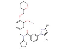 N-cyclopentyl-3-(3,5-dimethyl-1H-pyrazol-1-yl)-N-[3-methoxy-4-(tetrahydro-2H-pyran-2-ylmethoxy)benzyl]benzamide
