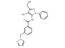 N-(3-ethyl-4-methyl-1-phenyl-1H-pyrazol-5-yl)-3-(1H-pyrazol-1-ylmethyl)benzamide