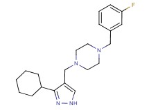 1-[(3-cyclohexyl-1H-pyrazol-4-yl)methyl]-4-(3-fluorobenzyl)piperazine