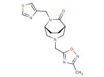 (1S*,5R*)-3-[(3-methyl-1,2,4-oxadiazol-5-yl)methyl]-6-(1,3-thiazol-4-ylmethyl)-3,6-diazabicyclo[3.2.2]nonan-7-one