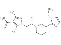 1-(1-{2-[3-(1-ethyl-1H-imidazol-2-yl)piperidin-1-yl]-2-oxoethyl}-3,5-dimethyl-1H-pyrazol-4-yl)ethanone