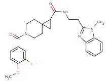 6-(3-fluoro-4-methoxybenzoyl)-N-[2-(1-methyl-1H-benzimidazol-2-yl)ethyl]-6-azaspiro[2.5]octane-1-carboxamide