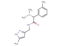 2-(dimethylamino)-2-(3-methylphenyl)-N-[(5-methyl-1H-pyrazol-3-yl)methyl]acetamide