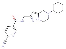 6-cyano-N-[(5-cyclohexyl-4,5,6,7-tetrahydropyrazolo[1,5-a]pyrazin-2-yl)methyl]nicotinamide