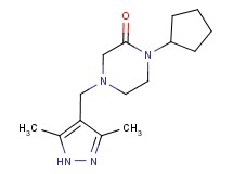 1-cyclopentyl-4-[(3,5-dimethyl-1H-pyrazol-4-yl)methyl]piperazin-2-one