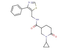 1-cyclopropyl-6-oxo-N-[(4-phenyl-1,3-thiazol-5-yl)methyl]-3-piperidinecarboxamide