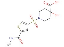 4-hydroxy-1-({5-[(methylamino)carbonyl]-3-thienyl}sulfonyl)piperidine-4-carboxylic acid