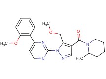 2-{5-(methoxymethyl)-4-[(2-methyl-1-piperidinyl)carbonyl]-1H-pyrazol-1-yl}-4-(2-methoxyphenyl)pyrimidine