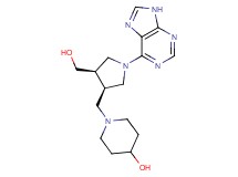1-{[(3R*,4R*)-4-(hydroxymethyl)-1-(9H-purin-6-yl)pyrrolidin-3-yl]methyl}piperidin-4-ol