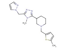 3-[4-methyl-5-(1H-pyrazol-1-ylmethyl)-4H-1,2,4-triazol-3-yl]-1-[(5-methyl-2-thienyl)methyl]piperidine