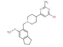 6-{1-[(6-methoxy-2,3-dihydro-1H-inden-5-yl)methyl]-4-piperidinyl}-2-methyl-4-pyrimidinol