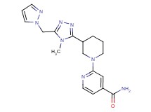 2-{3-[4-methyl-5-(1H-pyrazol-1-ylmethyl)-4H-1,2,4-triazol-3-yl]piperidin-1-yl}isonicotinamide