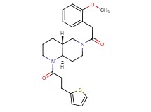 (4aR*,8aR*)-6-[(2-methoxyphenyl)acetyl]-1-[3-(2-thienyl)propanoyl]decahydro-1,6-naphthyridine