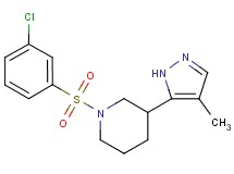 1-[(3-chlorophenyl)sulfonyl]-3-(4-methyl-1H-pyrazol-5-yl)piperidine
