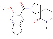 2-[(2-methoxy-6,7-dihydro-5H-cyclopenta[b]pyridin-3-yl)carbonyl]-2,7-diazaspiro[4.5]decan-6-one