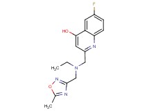 2-({ethyl[(5-methyl-1,2,4-oxadiazol-3-yl)methyl]amino}methyl)-6-fluoroquinolin-4-ol