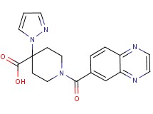 4-(1H-pyrazol-1-yl)-1-(quinoxalin-6-ylcarbonyl)piperidine-4-carboxylic acid