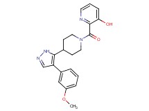 2-({4-[4-(3-methoxyphenyl)-1H-pyrazol-5-yl]piperidin-1-yl}carbonyl)pyridin-3-ol