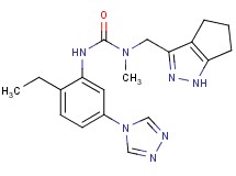N'-[2-ethyl-5-(4H-1,2,4-triazol-4-yl)phenyl]-N-methyl-N-(1,4,5,6-tetrahydrocyclopenta[c]pyrazol-3-ylmethyl)urea