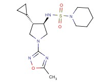 N-[(3R*,4S*)-4-cyclopropyl-1-(5-methyl-1,2,4-oxadiazol-3-yl)-3-pyrrolidinyl]-1-piperidinesulfonamide