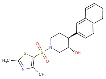 (3S*,4S*)-1-[(2,4-dimethyl-1,3-thiazol-5-yl)sulfonyl]-4-(2-naphthyl)piperidin-3-ol