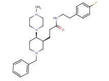 3-[(3S*,4R*)-1-benzyl-4-(4-methyl-1-piperazinyl)-3-piperidinyl]-N-[2-(4-fluorophenyl)ethyl]propanamide