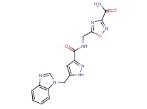 5-[({[5-(1H-benzimidazol-1-ylmethyl)-1H-pyrazol-3-yl]carbonyl}amino)methyl]-1,2,4-oxadiazole-3-carboxamide