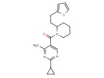 2-cyclopropyl-4-methyl-5-({2-[2-(2-thienyl)ethyl]-1-piperidinyl}carbonyl)pyrimidine