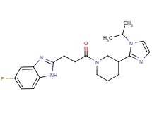5-fluoro-2-{3-[3-(1-isopropyl-1H-imidazol-2-yl)-1-piperidinyl]-3-oxopropyl}-1H-benzimidazole