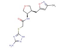 2-[(3-amino-1H-1,2,4-triazol-5-yl)thio]-N-{(3R*,4S*)-4-[(3-methylisoxazol-5-yl)methyl]tetrahydrofuran-3-yl}acetamide