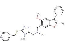 1-(5-methoxy-2-methyl-3-phenyl-1-benzofuran-6-yl)-N-methyl-N-({4-methyl-5-[(4-pyridinylmethyl)thio]-4H-1,2,4-triazol-3-yl}methyl)methanamine
