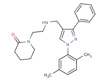 1-[2-({[1-(2,5-dimethylphenyl)-3-phenyl-1H-pyrazol-4-yl]methyl}amino)ethyl]-2-piperidinone