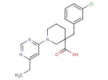 3-(3-chlorobenzyl)-1-(6-ethylpyrimidin-4-yl)piperidine-3-carboxylic acid