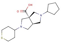 (3aS*,6aS*)-2-cyclopentyl-5-(tetrahydro-2H-thiopyran-4-yl)hexahydropyrrolo[3,4-c]pyrrole-3a(1H)-carboxylic acid