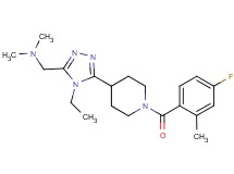 ({4-ethyl-5-[1-(4-fluoro-2-methylbenzoyl)piperidin-4-yl]-4H-1,2,4-triazol-3-yl}methyl)dimethylamine