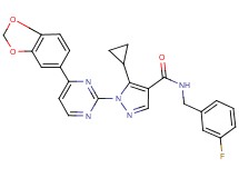 1-[4-(1,3-benzodioxol-5-yl)-2-pyrimidinyl]-5-cyclopropyl-N-(3-fluorobenzyl)-1H-pyrazole-4-carboxamide