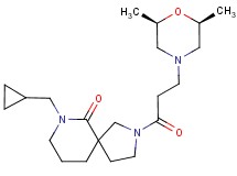 7-(cyclopropylmethyl)-2-{3-[(2R*,6S*)-2,6-dimethylmorpholin-4-yl]propanoyl}-2,7-diazaspiro[4.5]decan-6-one