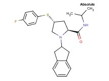 (4R)-1-(2,3-dihydro-1H-inden-2-yl)-4-[(4-fluorophenyl)thio]-N-isopropyl-L-prolinamide