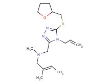 (2E)-N-({4-allyl-5-[(tetrahydro-2-furanylmethyl)thio]-4H-1,2,4-triazol-3-yl}methyl)-N,2-dimethyl-2-buten-1-amine
