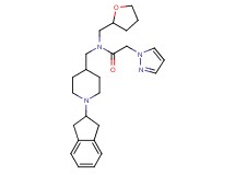 N-{[1-(2,3-dihydro-1H-inden-2-yl)-4-piperidinyl]methyl}-2-(1H-pyrazol-1-yl)-N-(tetrahydro-2-furanylmethyl)acetamide