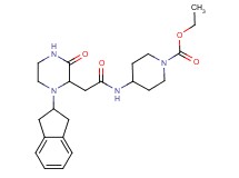 ethyl 4-({[1-(2,3-dihydro-1H-inden-2-yl)-3-oxo-2-piperazinyl]acetyl}amino)-1-piperidinecarboxylate