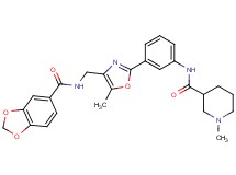N-[3-(4-{[(1,3-benzodioxol-5-ylcarbonyl)amino]methyl}-5-methyl-1,3-oxazol-2-yl)phenyl]-1-methyl-3-piperidinecarboxamide