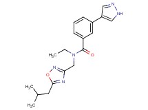 N-ethyl-N-[(5-isobutyl-1,2,4-oxadiazol-3-yl)methyl]-3-(1H-pyrazol-4-yl)benzamide