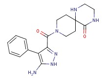 9-[(5-amino-4-phenyl-1H-pyrazol-3-yl)carbonyl]-1,4,9-triazaspiro[5.5]undecan-5-one