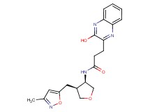 3-(3-hydroxy-2-quinoxalinyl)-N-{(3R*,4S*)-4-[(3-methyl-5-isoxazolyl)methyl]tetrahydro-3-furanyl}propanamide