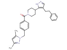 1-{4-[(3,5-dimethyl-1H-pyrazol-1-yl)methyl]benzoyl}-4-[4-(2-phenylethyl)-1H-pyrazol-5-yl]piperidine