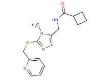 N-({4-methyl-5-[(2-pyridinylmethyl)thio]-4H-1,2,4-triazol-3-yl}methyl)cyclobutanecarboxamide