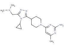 4-(4-{4-cyclopropyl-5-[(dimethylamino)methyl]-4H-1,2,4-triazol-3-yl}piperidin-1-yl)-6-methylpyrimidin-2-amine