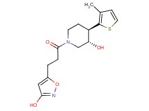 (3S*,4R*)-1-[3-(3-hydroxyisoxazol-5-yl)propanoyl]-4-(3-methyl-2-thienyl)piperidin-3-ol