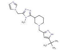 1-[(5-tert-butyl-1H-pyrazol-3-yl)methyl]-3-[5-(1H-imidazol-1-ylmethyl)-4-methyl-4H-1,2,4-triazol-3-yl]piperidine